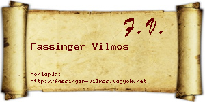 Fassinger Vilmos névjegykártya