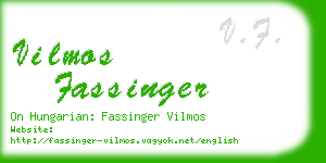 vilmos fassinger business card